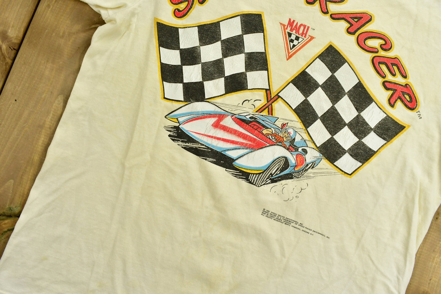 Vintage 1992 Speed Racer Cartoon Anime Graphic T-Shirt / 90s Graphic Tee  / Japanese Vintage / Made In USA / TV Promo / Single Stitch