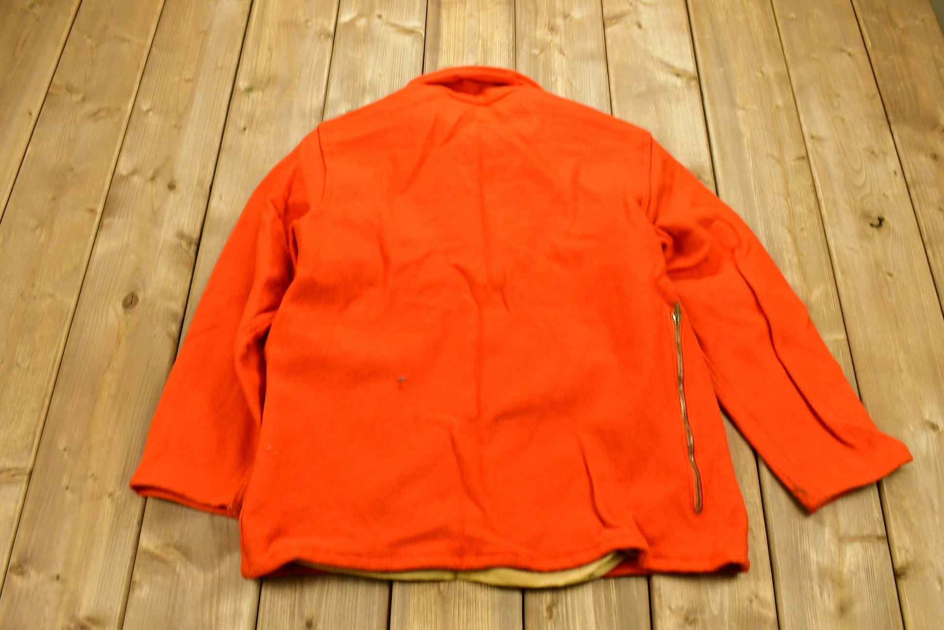 Vintage 1950s Distressed Orange Full Zip Jacket