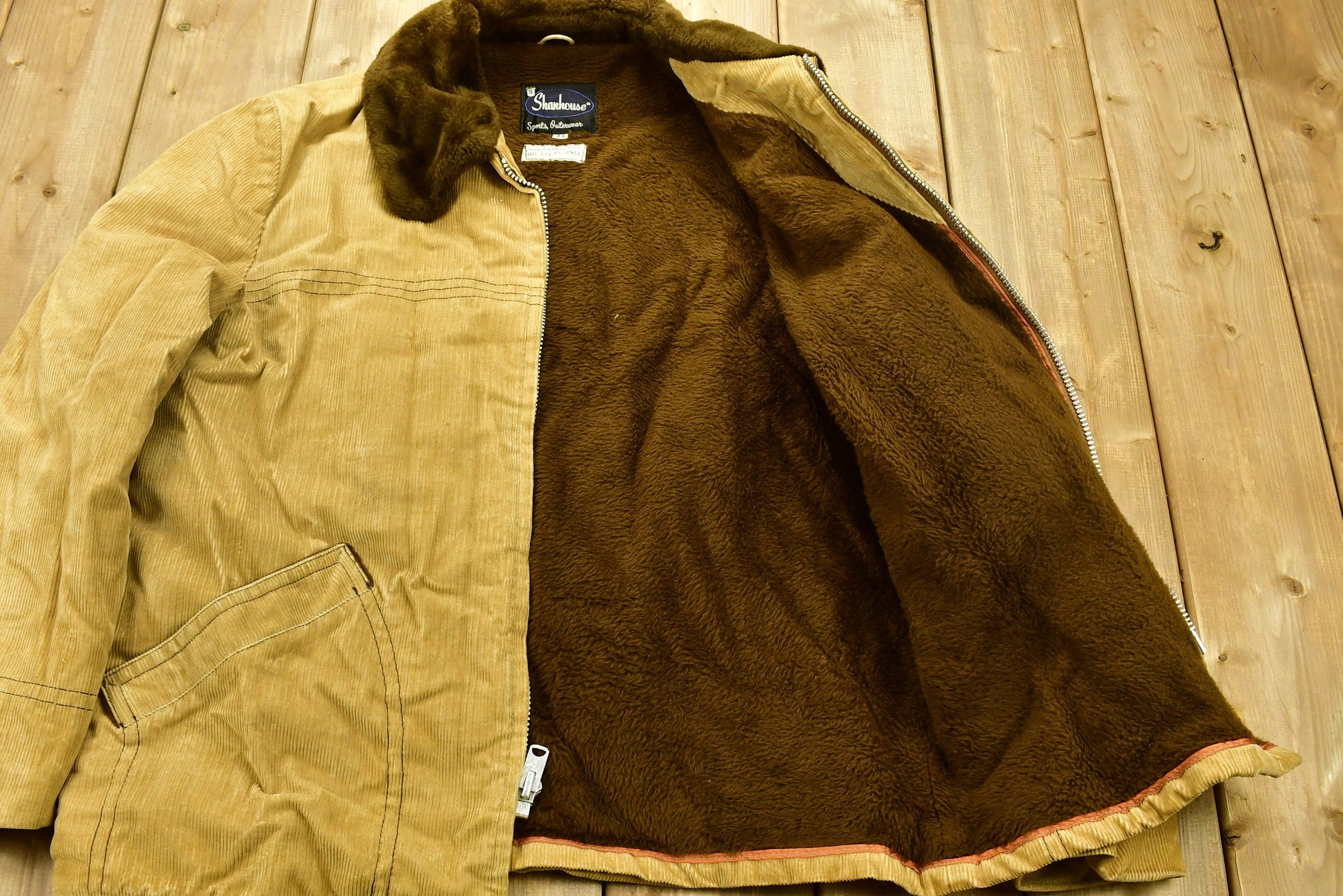 Vintage 1970s Shanhouse Fleece Lined Corduroy Jacket