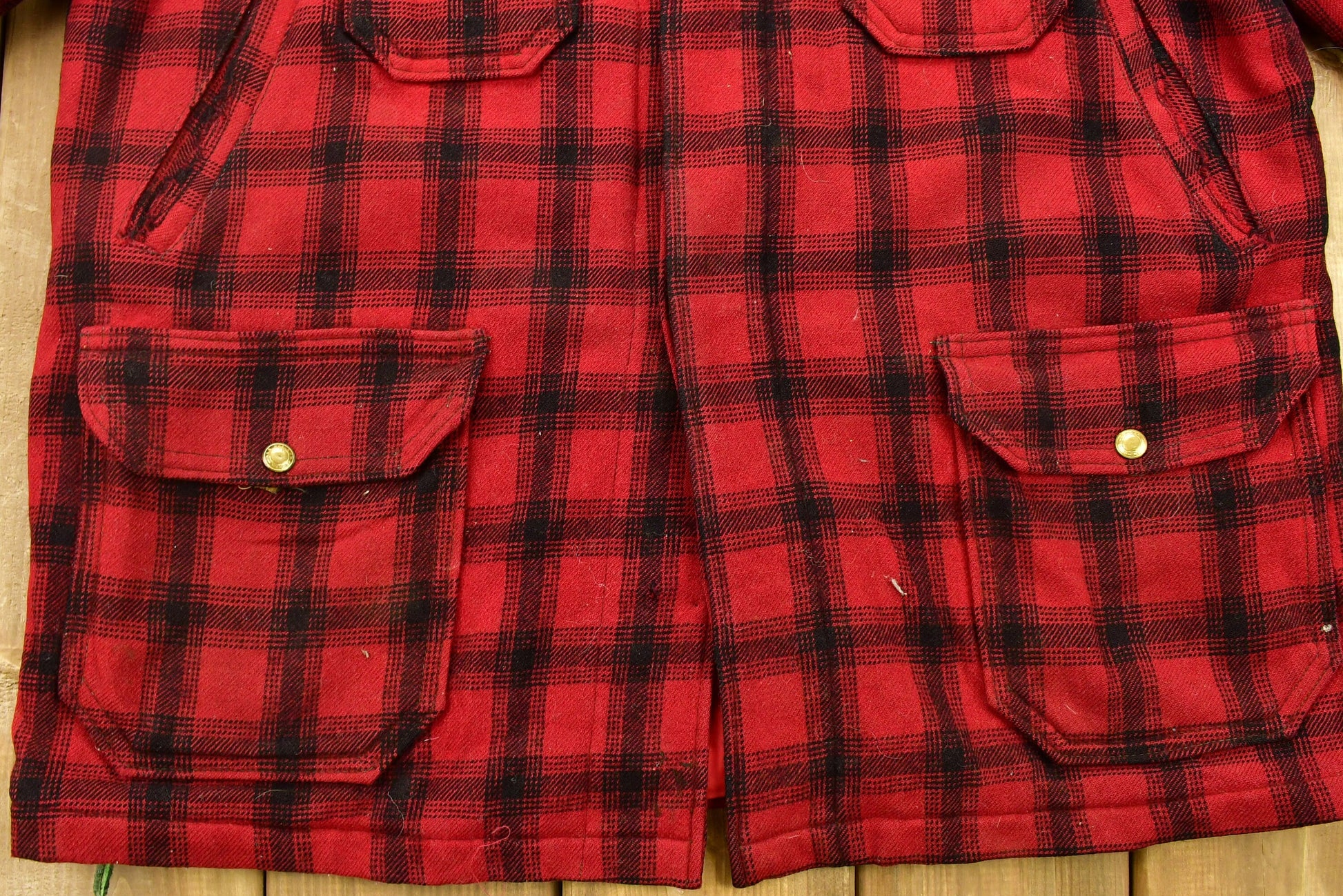 Vintage 1950s Woolrich Buffalo Plaid Wool Hunting Jacket