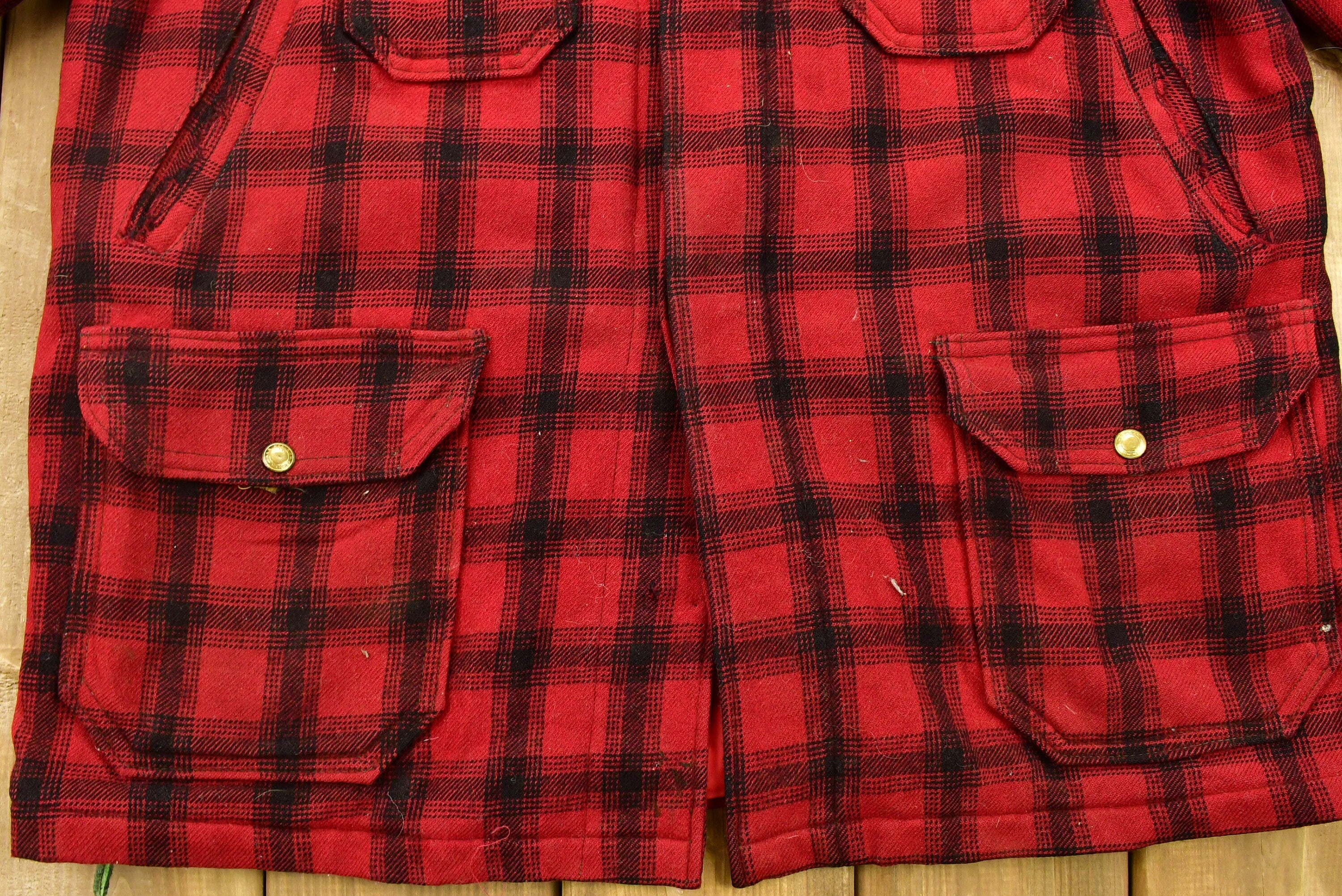 Vintage 1950s Woolrich Buffalo Plaid Wool Hunting Jacket