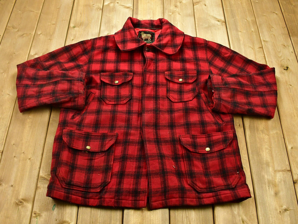 Vintage 1950s Woolrich Buffalo Plaid Wool Hunting Jacket