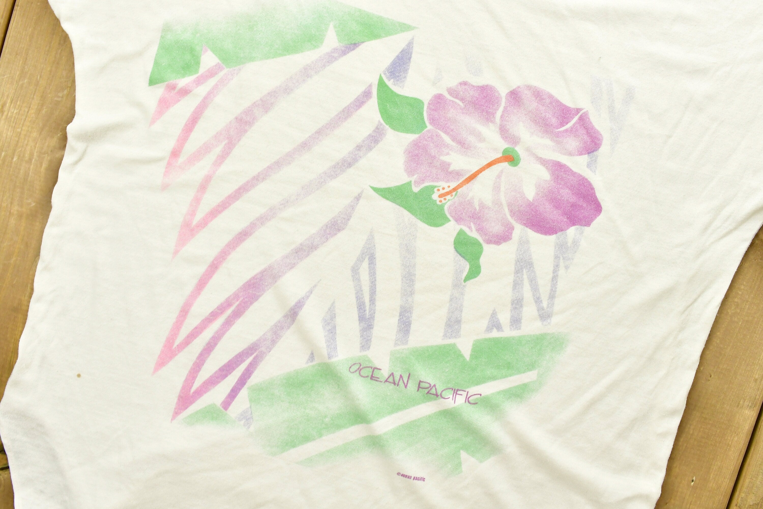Vintage 1990s Ocean Pacific Floral Sleeveless T-Shirt