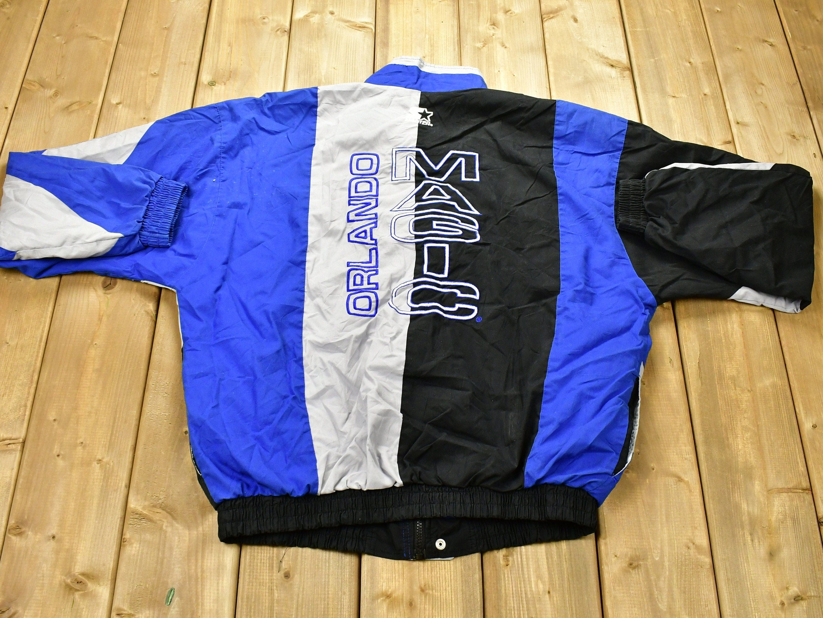 Vintage 1990s Orlando Magic NBA Color Block Starter Windbreaker Jacket