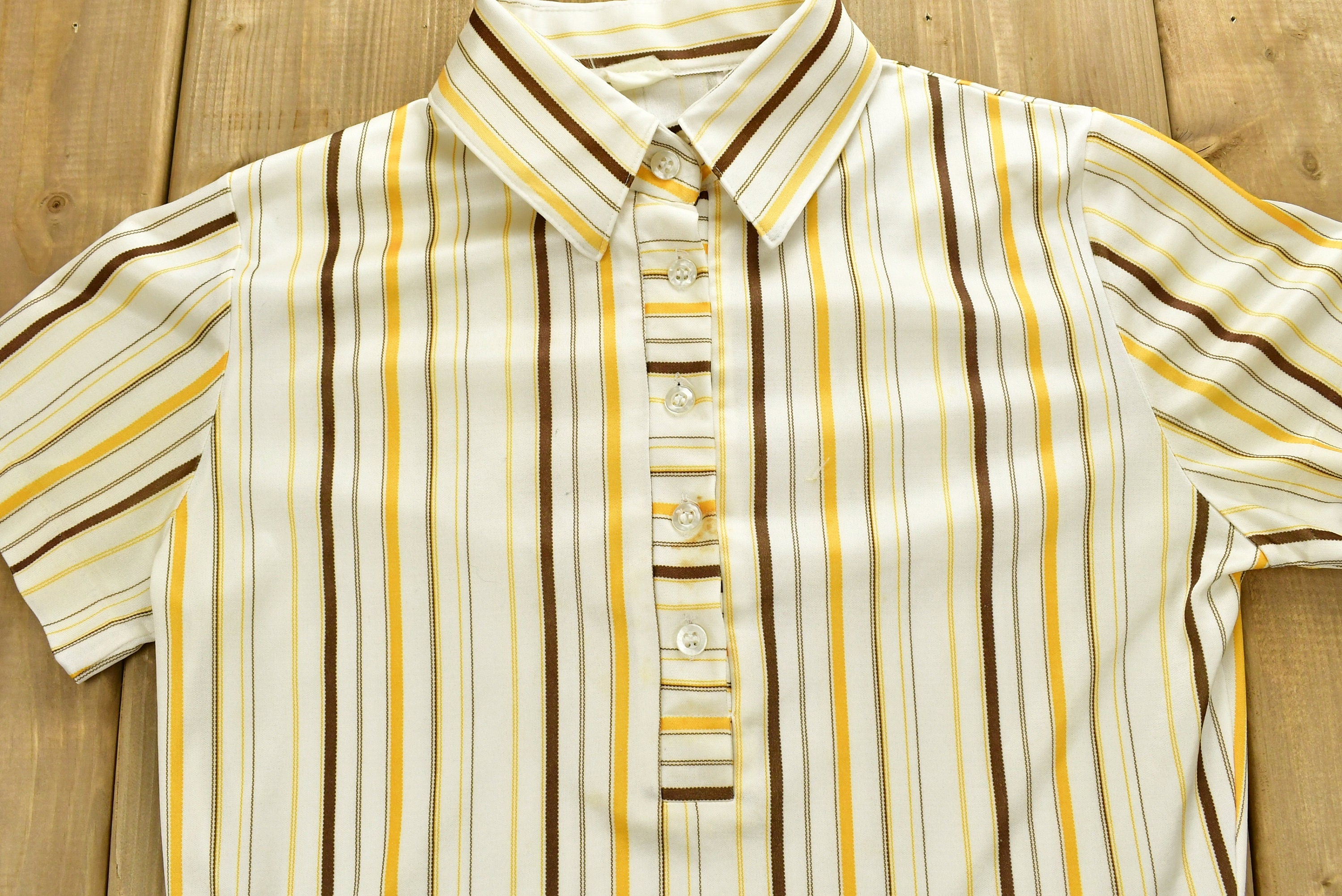 Vintage 1980's Half Button Up Collared T-Shirt