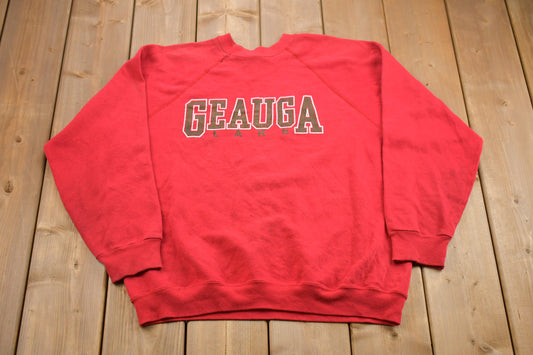 Vintage 1990s Geauga Lake Made In USA Crewneck Sweatshirt / 90s Crewneck / Souvenir / Athleisure / Travel And Tourism / Embroidered