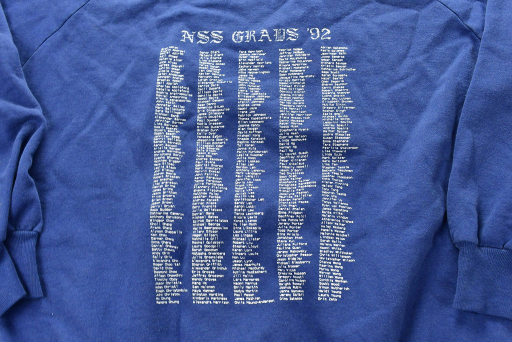 Vintage 1990s NSS Class Of 1992 Raglan Cut Hooded Sweatshirt