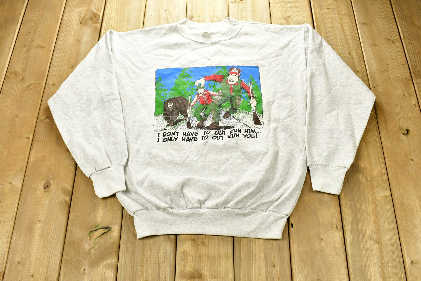 Vintage 1989 Hunting Graphic Funny Crewneck Sweatshirt / 90s Crewneck / Souvenir / Athleisure / Streetwear / Made In USA