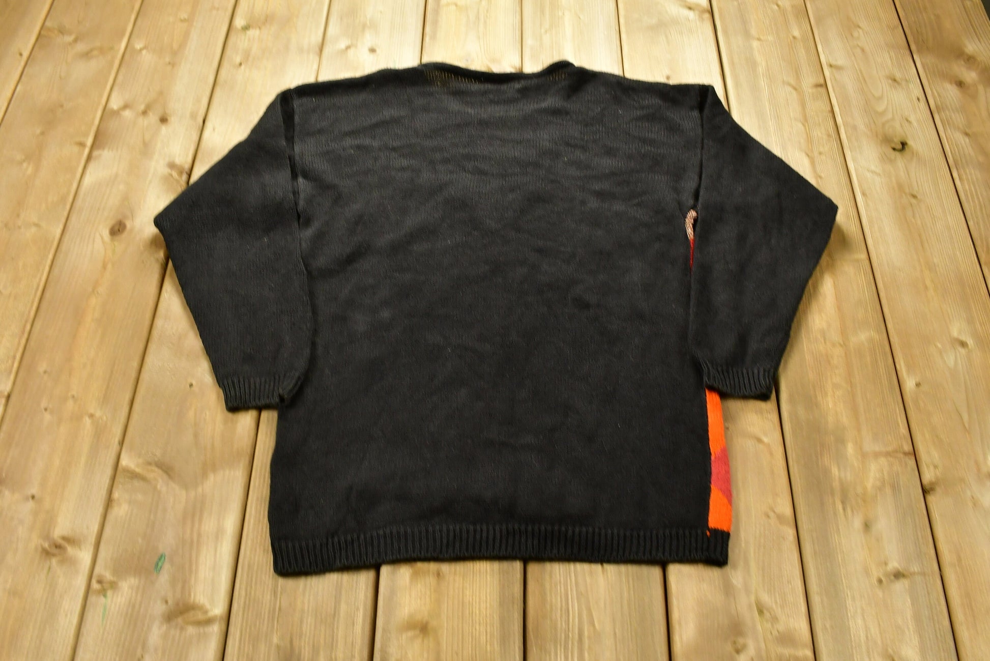 Vintage 1980s XES-NY Color Block Textured Knitted Sweater