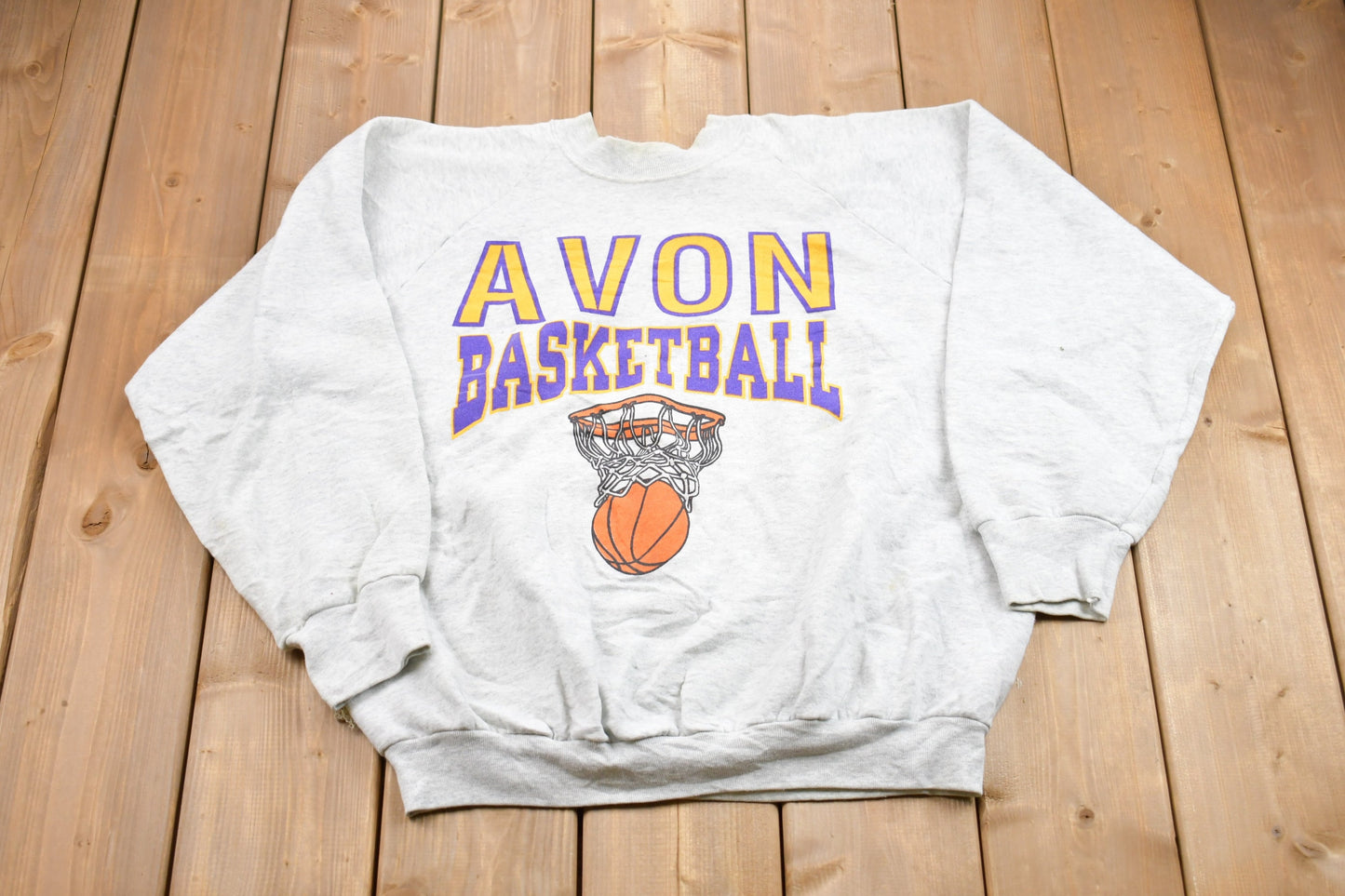 Vintage 1996 Avon Basketball Made In USA Crewneck Sweatshirt / 90s Crewneck / Souvenir / Athleisure / Streetwear / Travel And Tourism