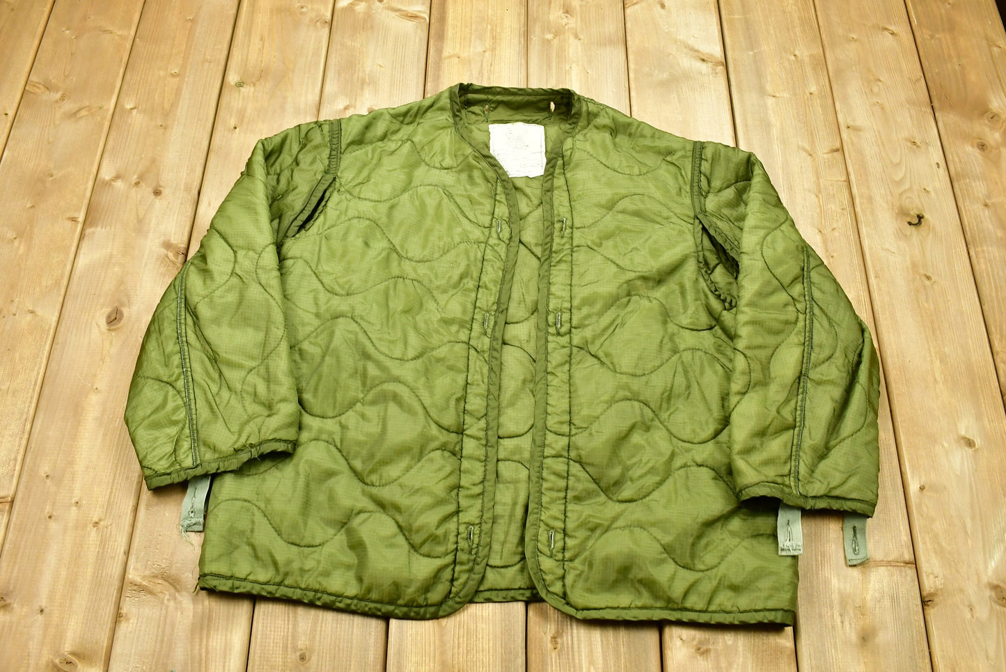 Vintage 2000 Military M65 Jacket Lining / Button Up Jacket Liner / US Army Green / Vintage Utility Jacket / Streetwear Fashion / Army Jacket