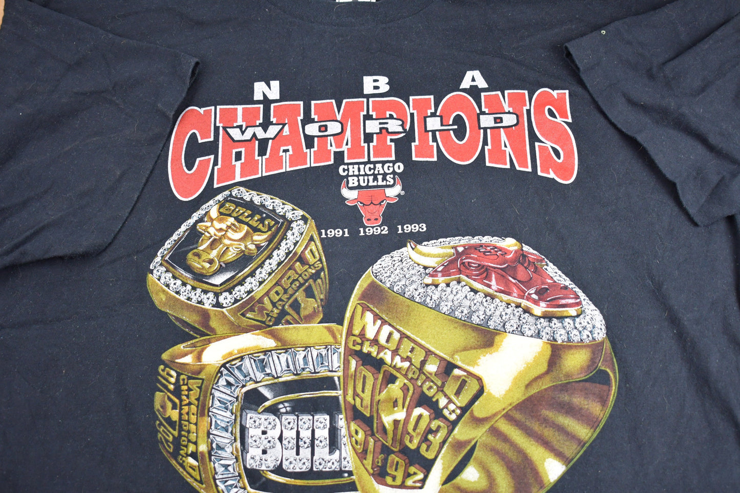 Vintage 1993 Chicago Bulls NBA World Champions Graphic T-Shirt / Graphic / Streetwear / Retro Style / Single Stitch / Made In USA