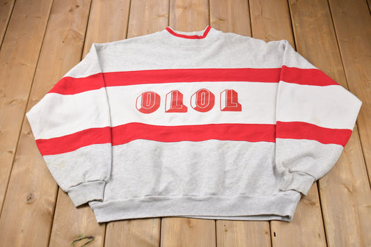 Vintage 1990s OLOL Made In USA Graphic Crewneck Sweatshirt / 90s Crewneck / Souvenir / Athleisure / Streetwear / Travel And Tourism