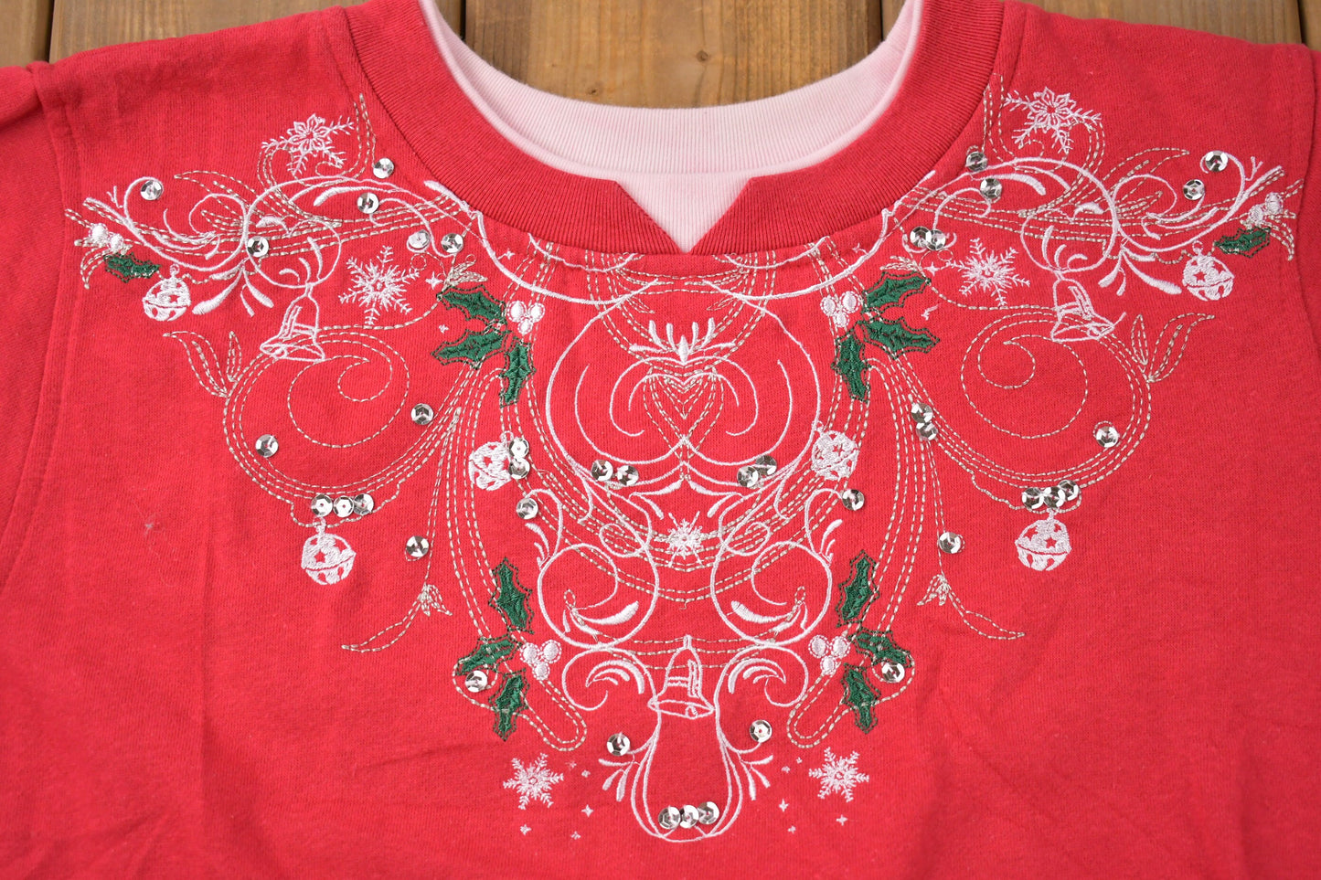 Vintage 1990s Shenanigans Embroidered Christmas Sweater , 90s Holiday Crewneck , Winter Wear , Festive Graphic Print