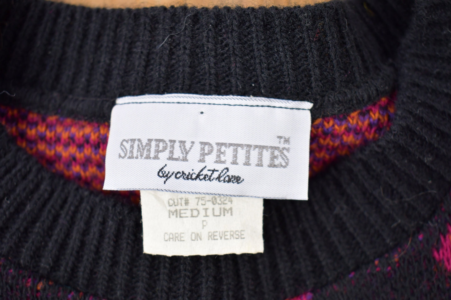 Vintage 1990s Simply Petite Knitted Sweater / Vintage 90s Crewneck / Pattern Sweater / Outdoor / Hand Knit / Pullover Sweatshirt