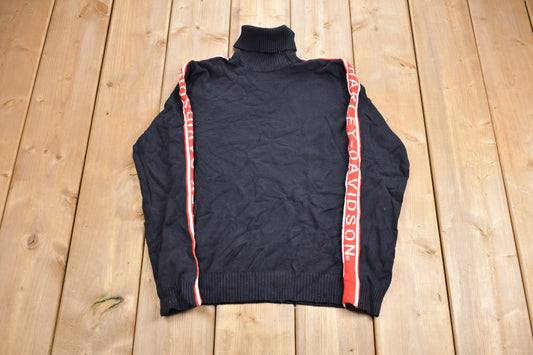 Vintage 1990s Harley Davidson Turtleneck Crewneck Sweatshirt / 90s Turtleneck / Souvenir / Harley Davidson Woman's Tight Longsleeve