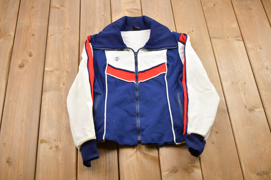 Vintage 1970s Embroidered Tri Color Ski Jacket