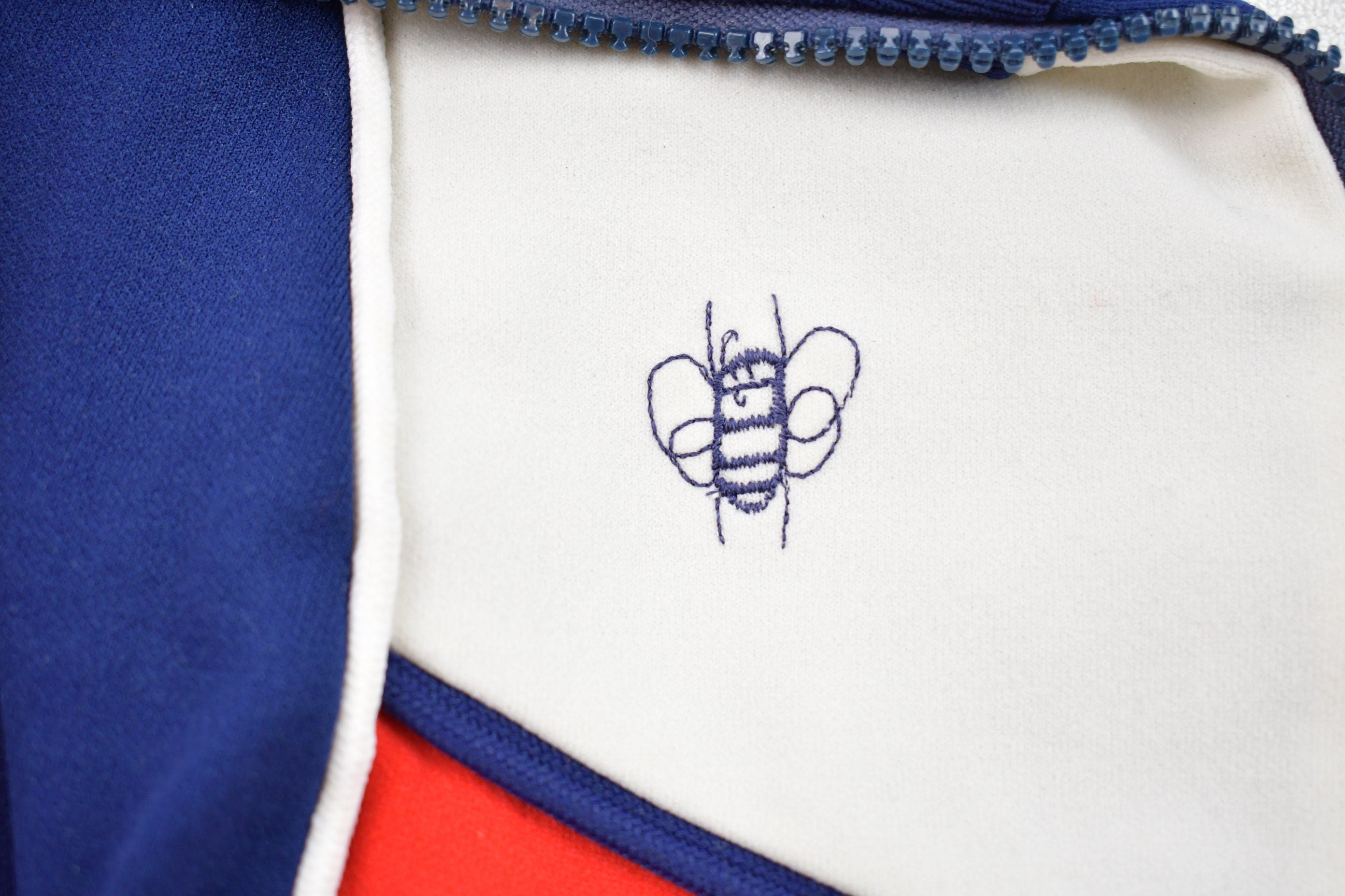 Vintage 1970s Embroidered Tri Color Ski Jacket