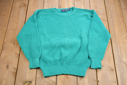 Vintage 1990s Astro One Knitted Sweater / Vintage 90s Crewneck / Pattern Sweater / Outdoor / Hand Knit / Pullover Sweatshirt