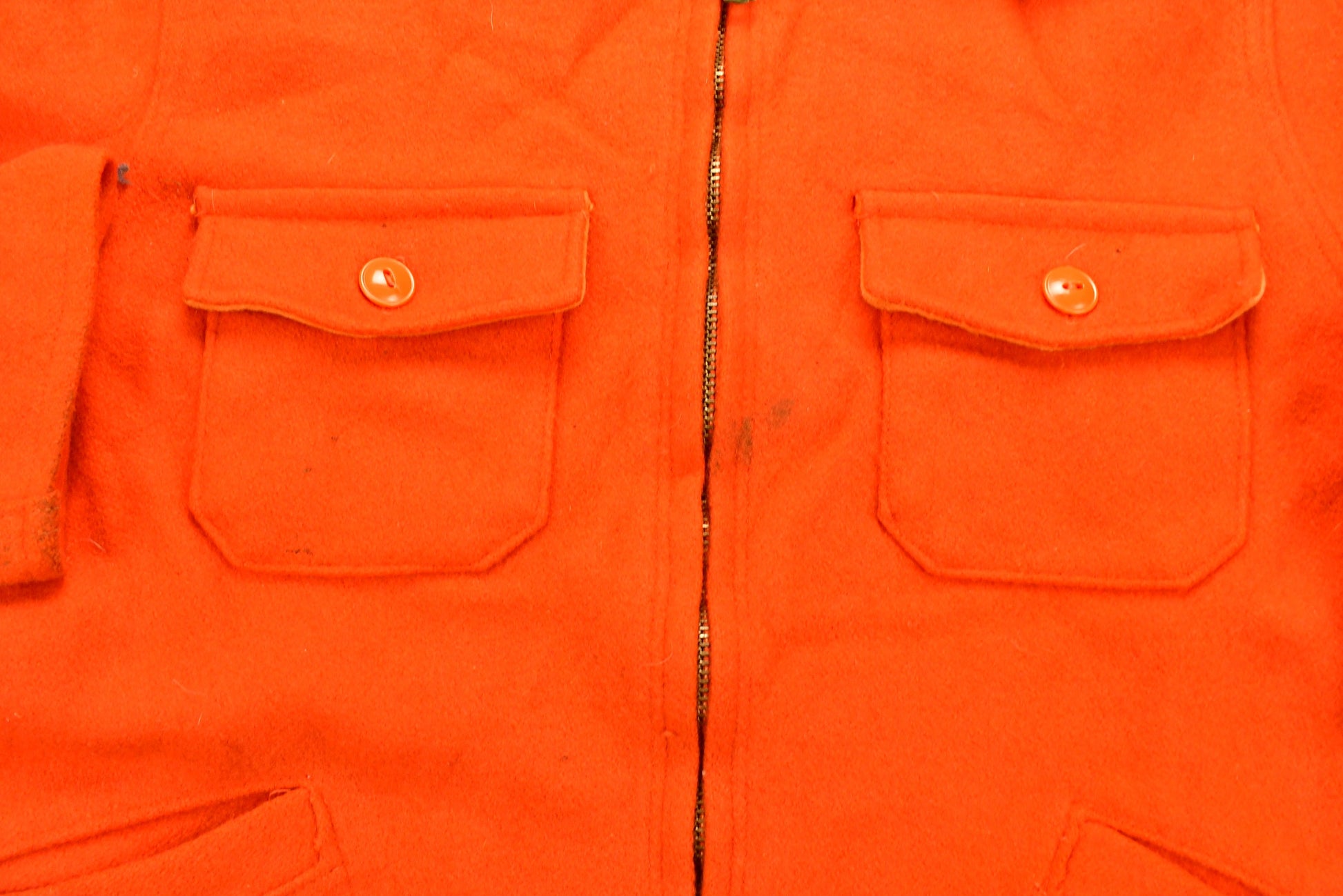 Vintage 1950s Distressed Orange Full Zip Jacket