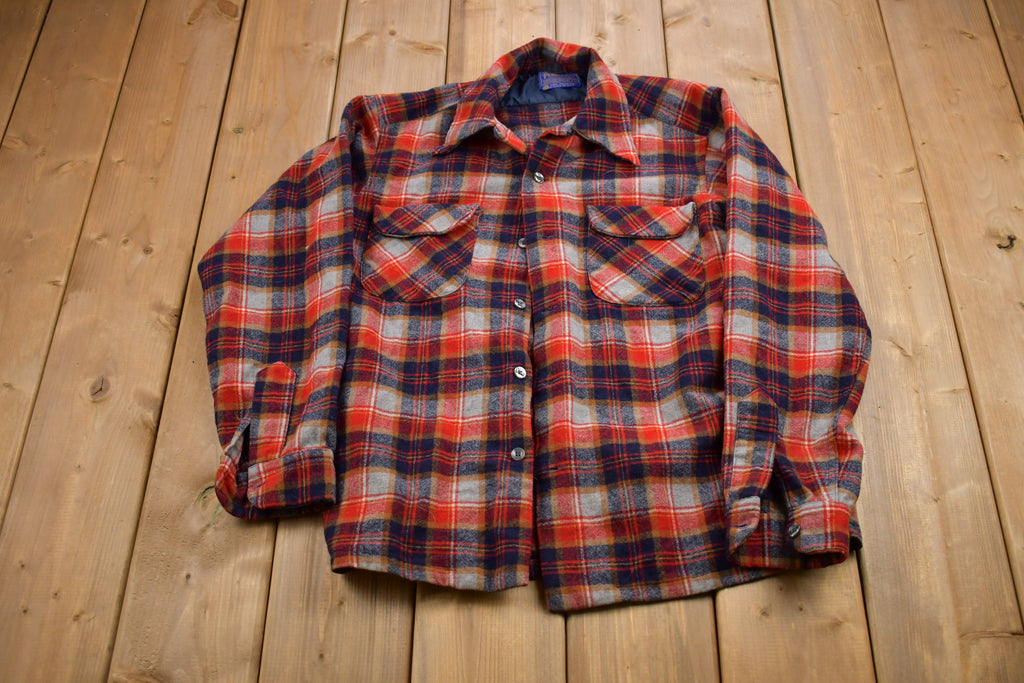 Vintage 1960s Pendleton Plaid Button Up Shirt