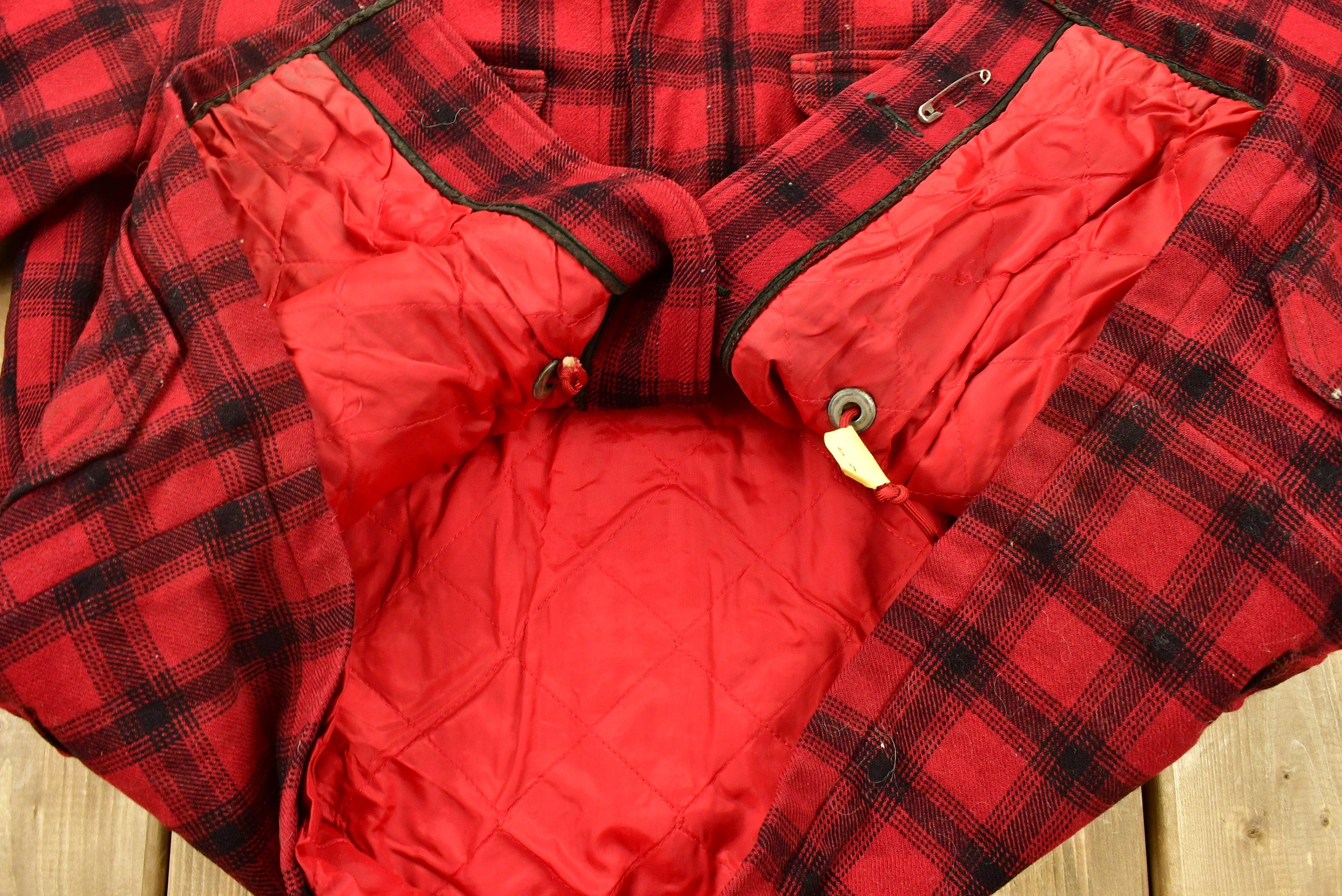 Vintage 1950s Woolrich Buffalo Plaid Wool Hunting Jacket