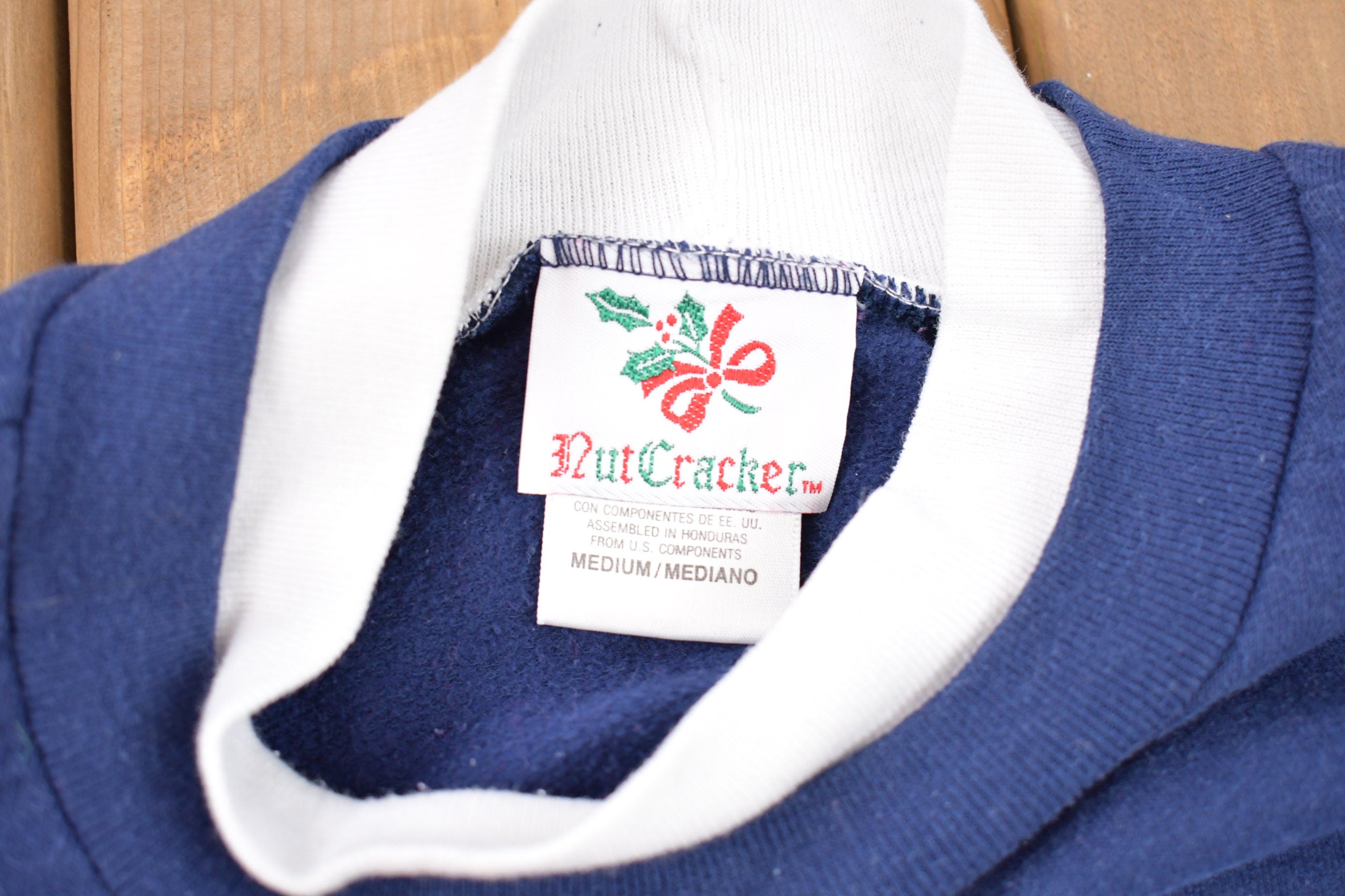 Vintage 1990s Nutcracker Cute Bear Snowman Christmas Sweater , 90s Holiday Crewneck , Winter Wear , Festive Graphic Print