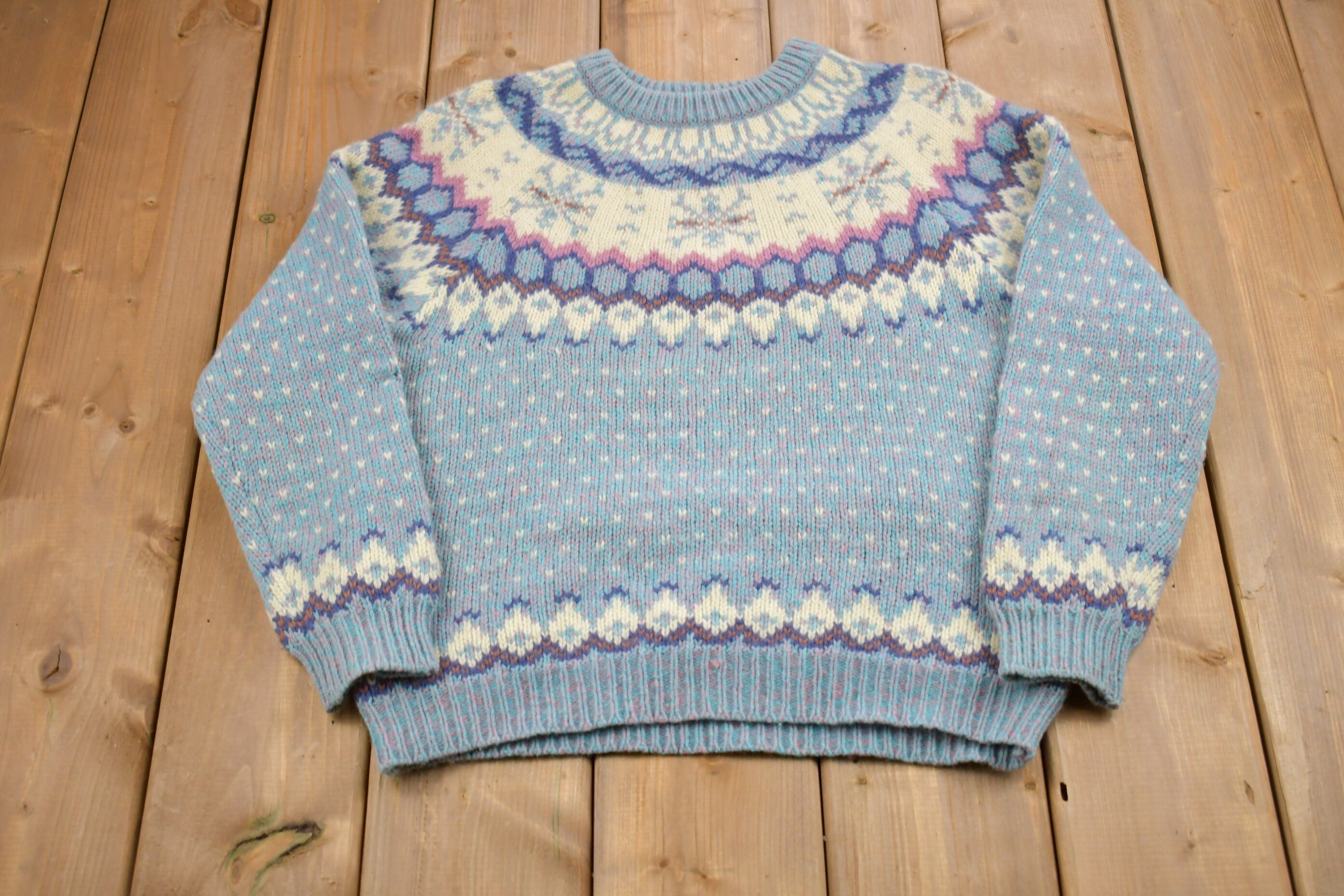 Vintage 1980s Woolrich Abstract Print Wool Sweater