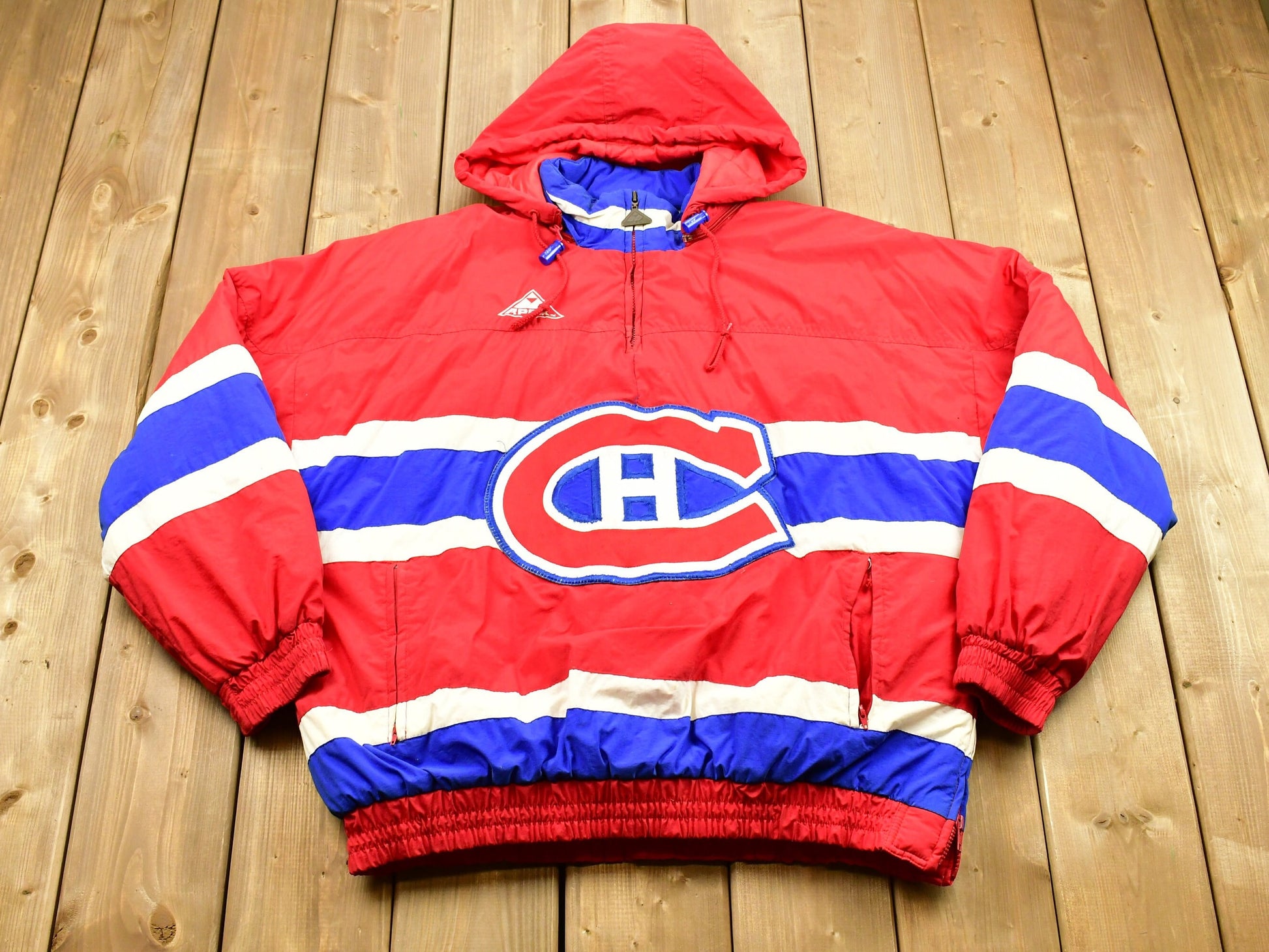 Vintage 1990s Montreal Canadiens NHL Apex One Quarter Zip Puffer Jacket
