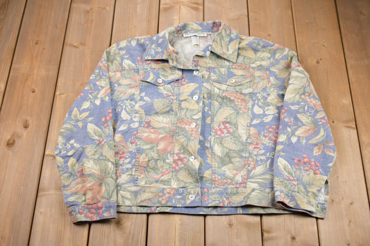 Vintage 1990s Norm Thompson Floral Print Button Up Jacket / 1990's Button Up / Vintage Floral / Casual Wear / Workwear / Pattern Button Up