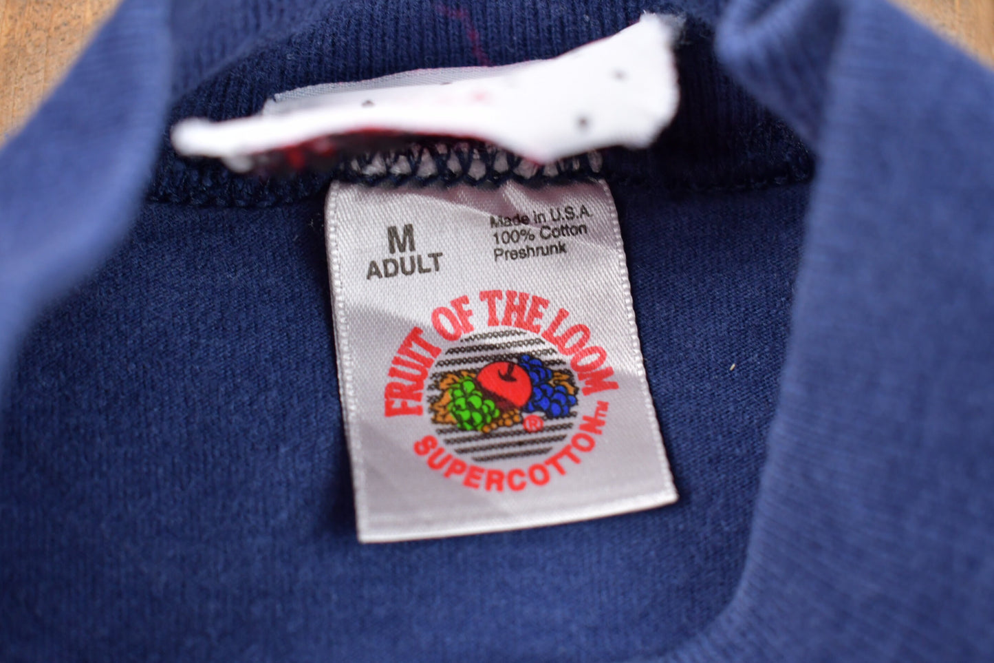 Vintage 1990s Fruit Of The Loom Iced T's  Made In USA Crewneck Sweatshirt / 90s Crewneck / Souvenir / Athleisure / Streetwear / Embroidered