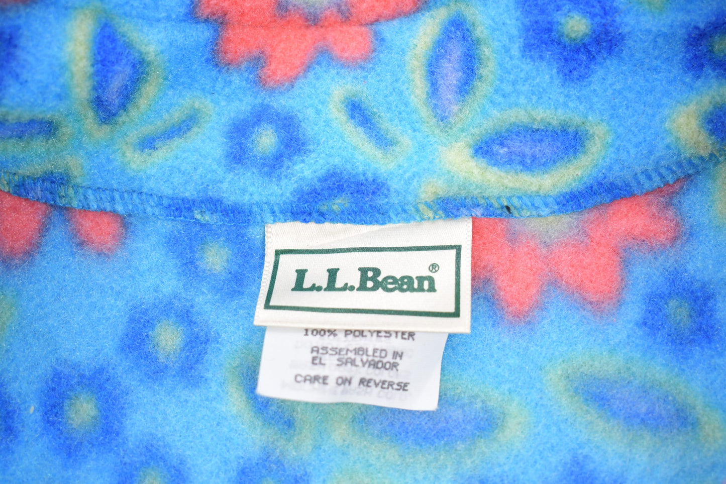 Vintage 1990s LL Bean All Over Floral Half Zip Fleece Sweater / Sportswear / 90s Half Zip / Streetwear / Athleisure / Hiking / 90s LL Bean