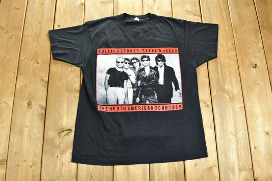 Vintage 1989 The Rolling Stones Steel Wheels Tour Band T-shirt / Band Tee / Single Stitch / Made in USA / Music Promo / Premium Vintage