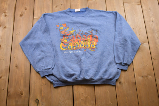 Vintage 1990s Windsor Canada Made In Canada Crewneck Sweatshirt / 90s Crewneck / Souvenir / Athleisure / Streetwear / Travel And Tourism