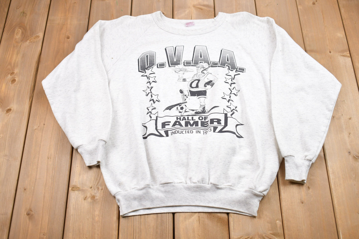 Vintage 1993 O.V.A.A Hall Of Fame Graphic Crewneck / Vintage American Multi Sportswear / Pullover Sweatshirt / Streetwear / Made In Canada