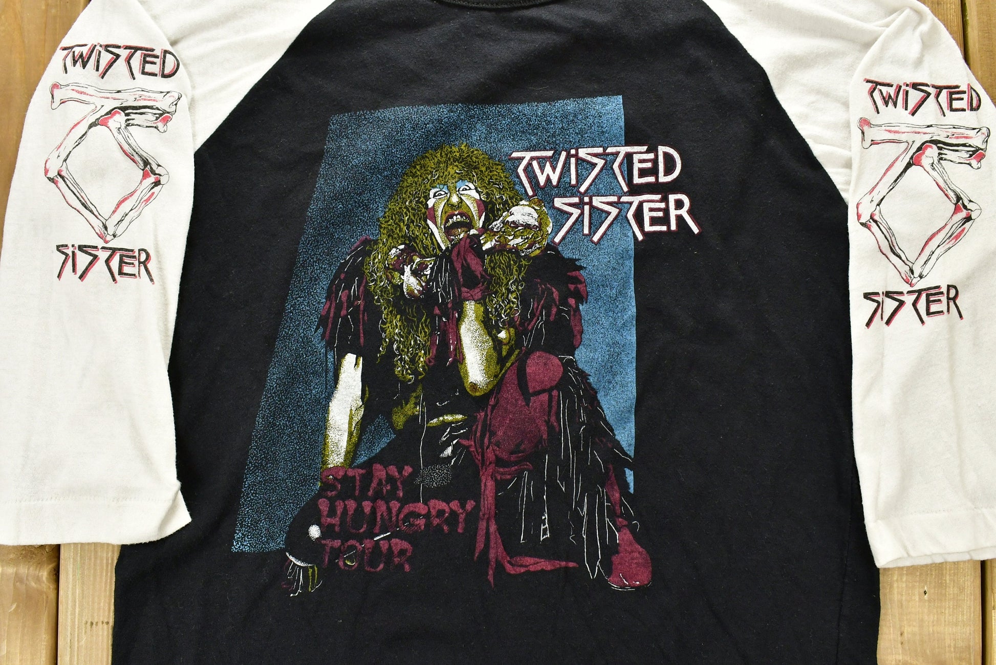 Vintage 1984 Twisted Sister Stay Hungry Tour Raglan Sleeve Band T-shirt