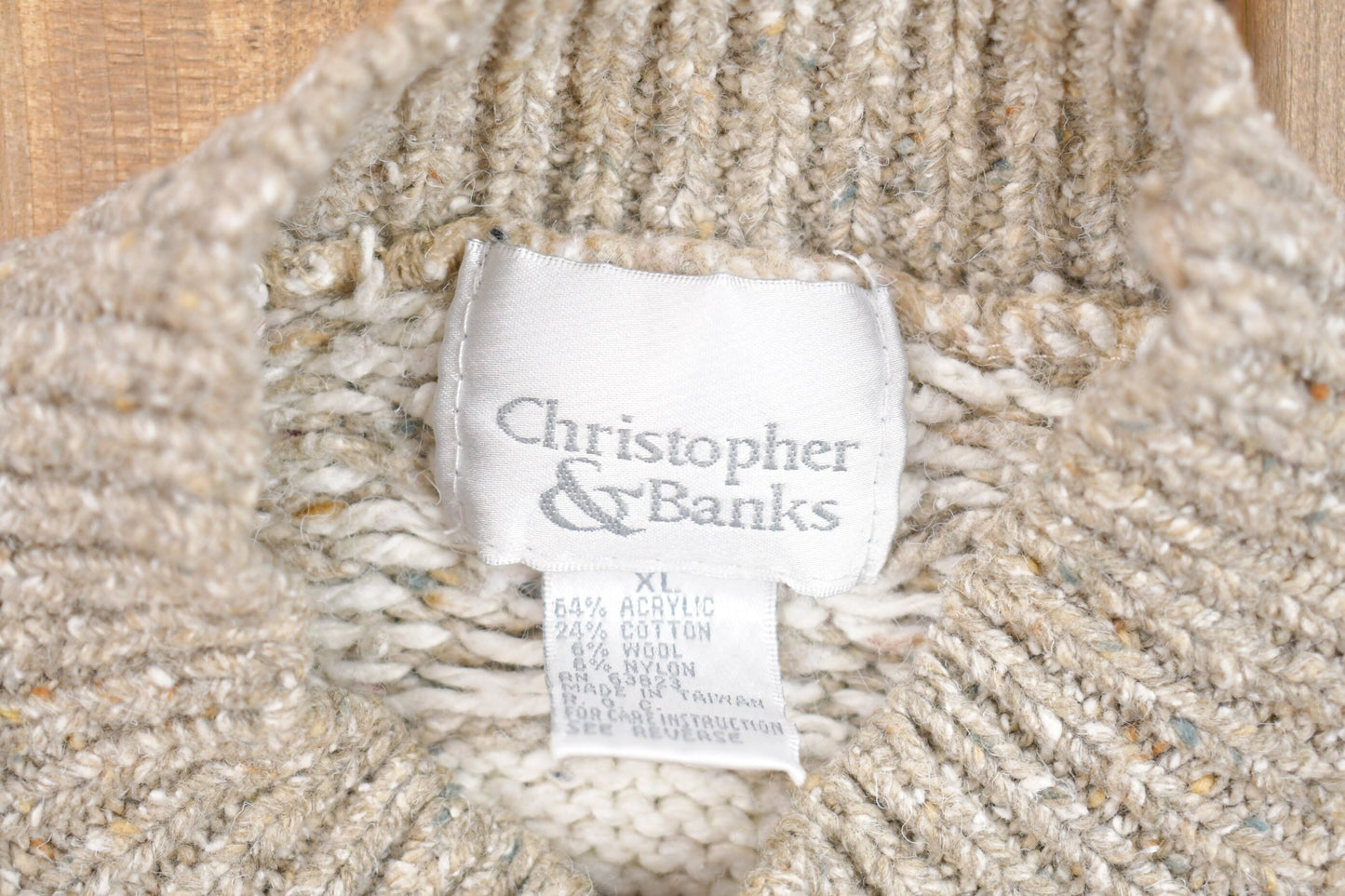 Vintage 1990s Christopher And Banks Knitted Sweater / Vintage 90s Crewneck / Pattern Sweater / Outdoor / Hand Knit / Pullover Sweatshirt