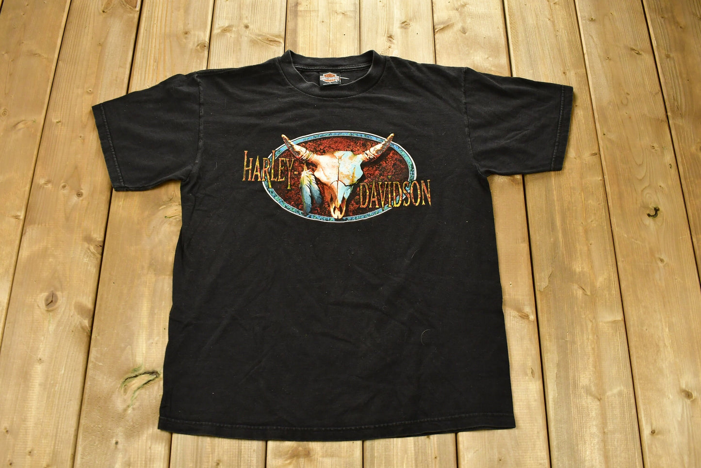 Vintage 2000 Harley Davidson Motorcycles Skull T-Shirt / Big Moose Portland Maine / Made In USA / Biker / Vintage Tee