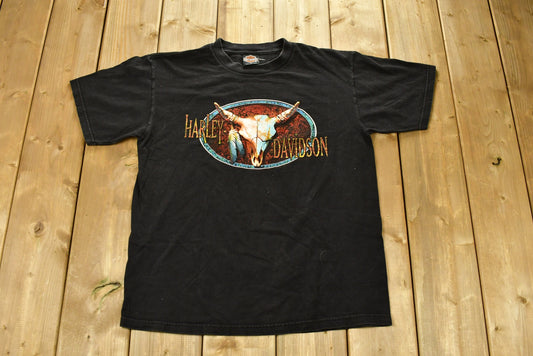 Vintage 2000 Harley Davidson Motorcycles Skull T-Shirt / Big Moose Portland Maine / Made In USA / Biker / Vintage Tee