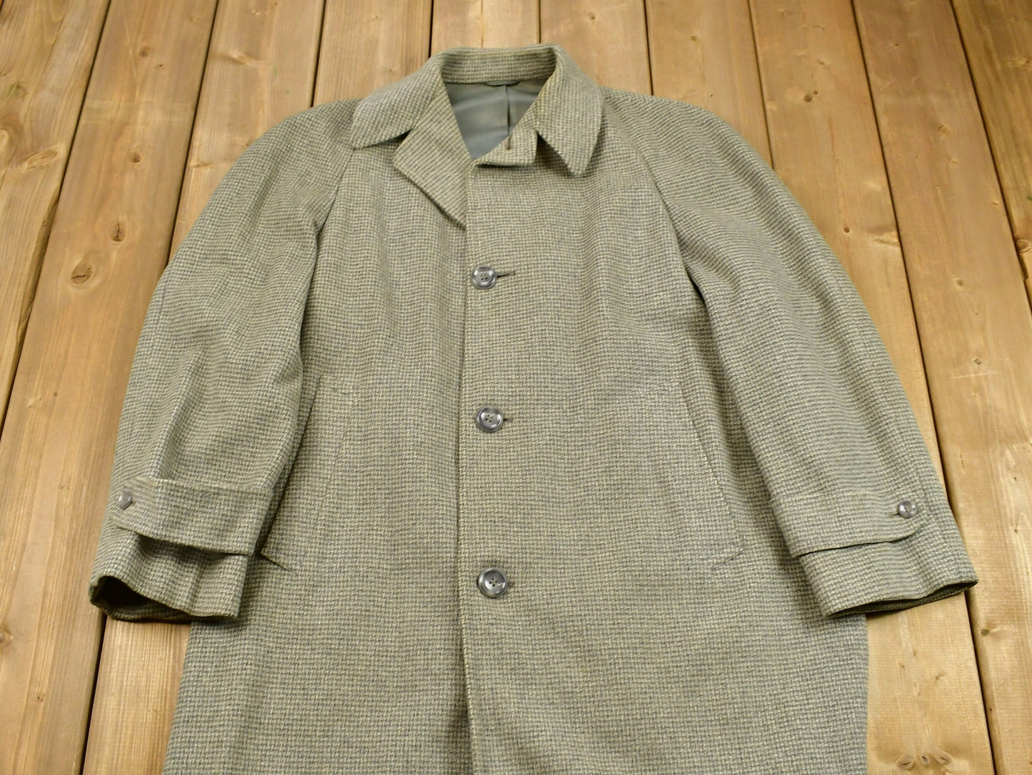 Vintage Made For Sacks Bros Collared Single Breasted Breasted Wool Overcoat / Fall Winter Outerwear / Streetwear Fashion / True Vintage