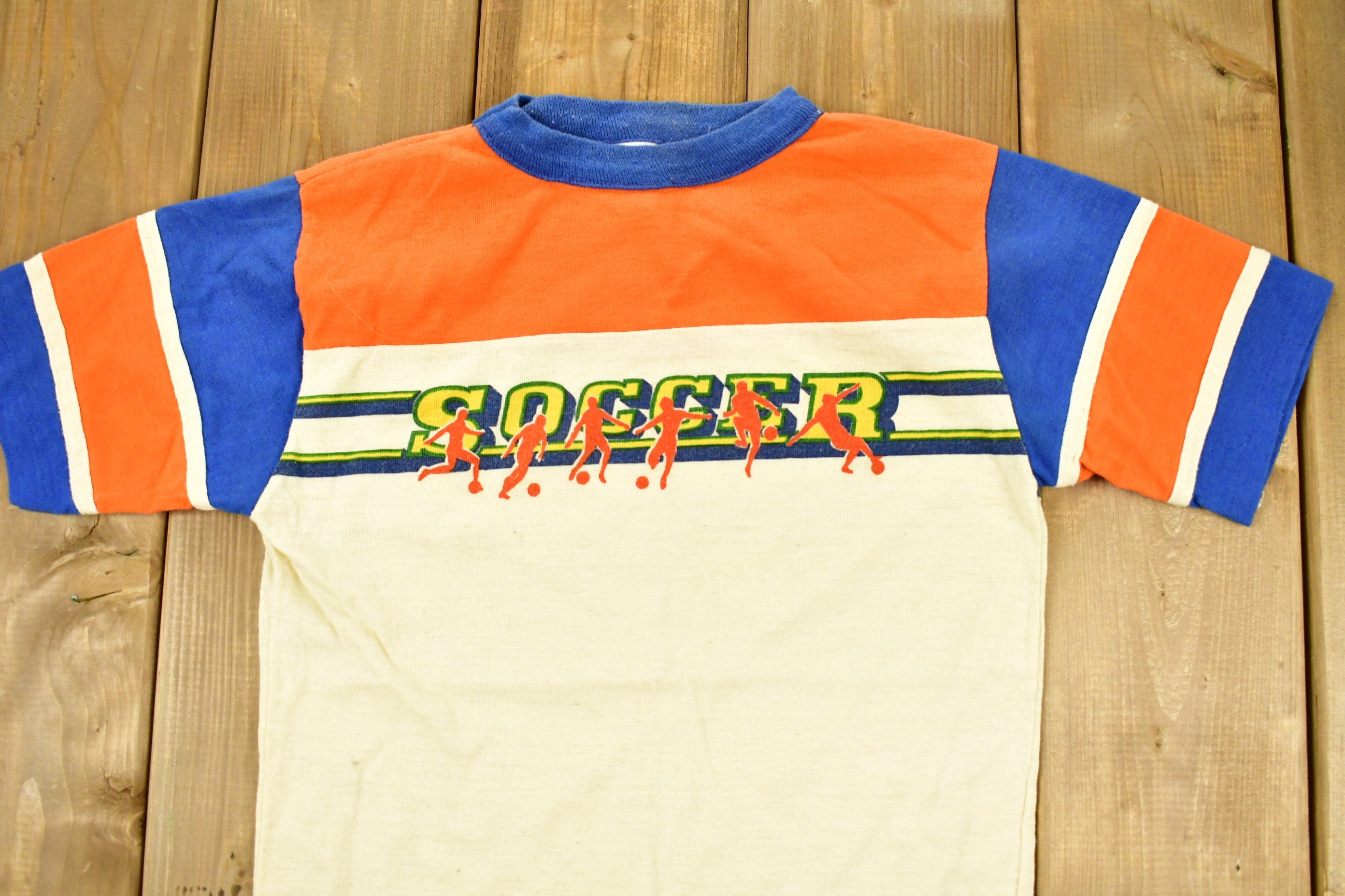 Vintage 1970s Soccer Graphic Youth Size T-shirt