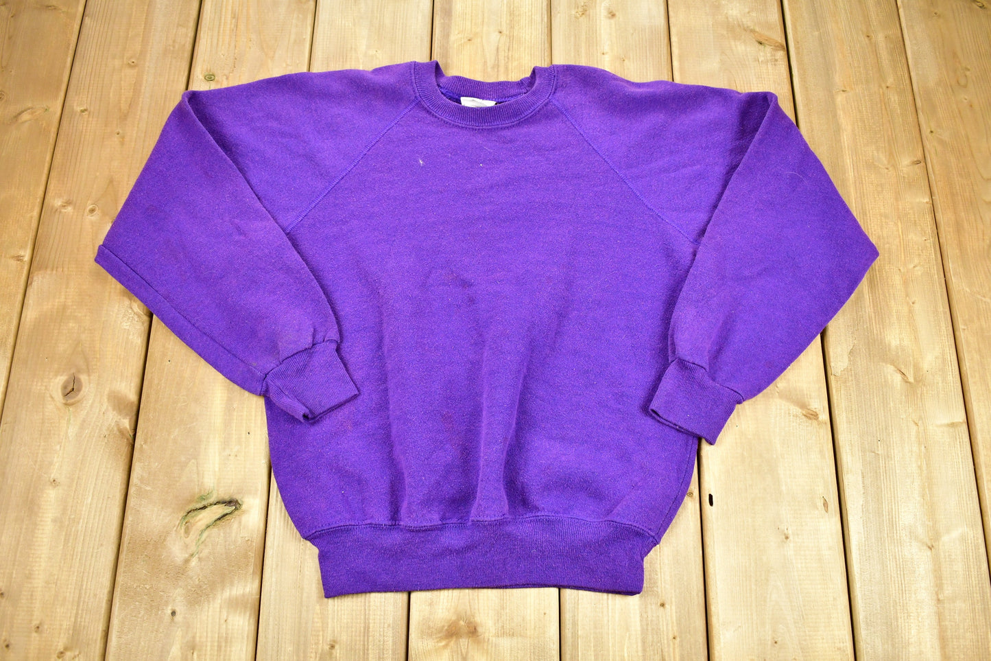 Vintage 1980s Sturdy Sweats By Lee Raglan Cut Blank Crewneck Sweatshirt / 90s Crewneck / Ladies Sweater / Streetwear / Purple Blank