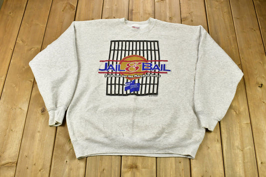 Vintage 1996 Jail & Bail March Of Dimes Crewneck Sweatshirt / 90s Crewneck / Souvenir / Athleisure / Streetwear / Travel And Tourism