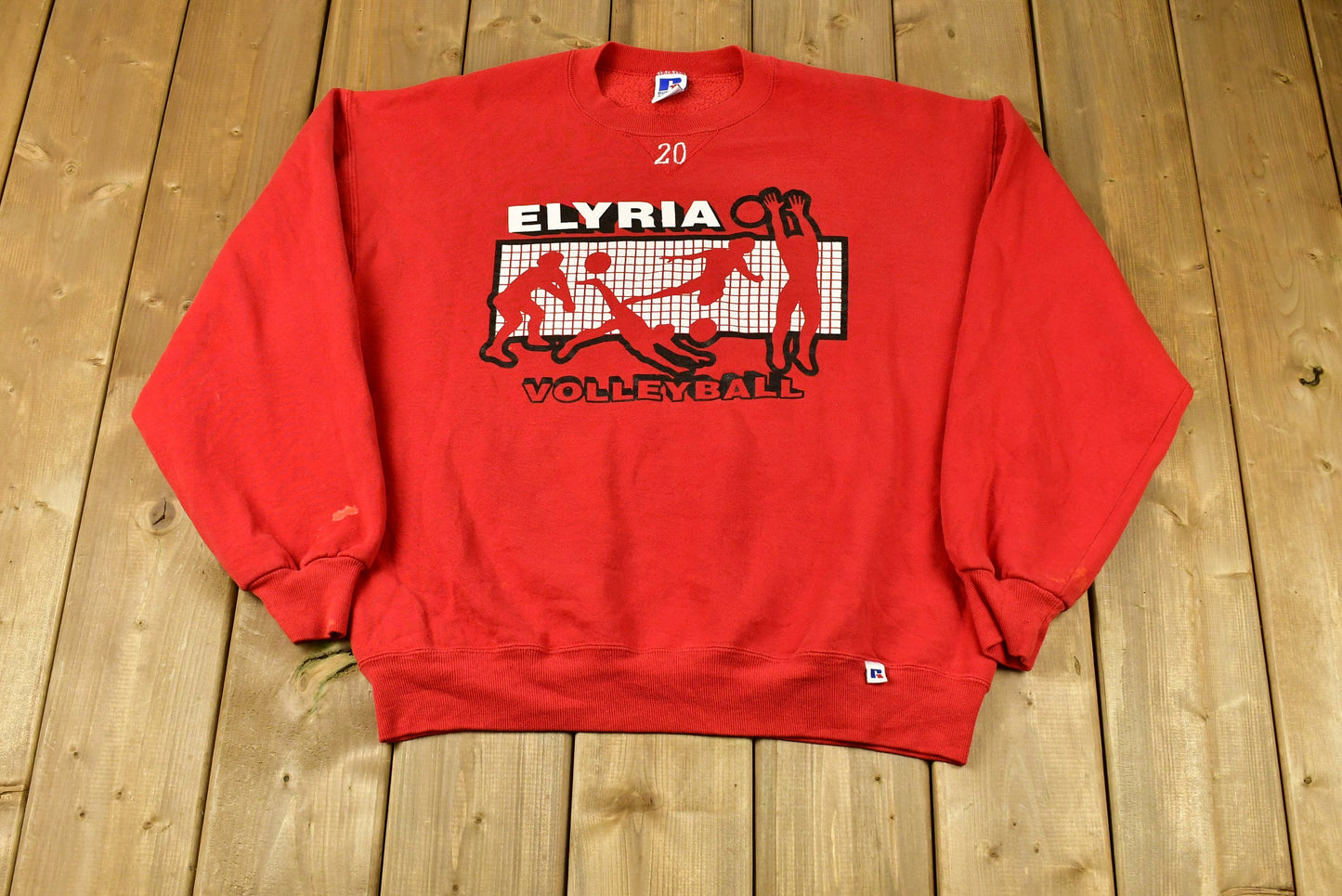 Vintage 1990s  Elyria Volleyball Russell Athletics Crewneck Sweatshirt / 90s Crewneck / Souvenir / Athleisure / Streetwear / Made In USA