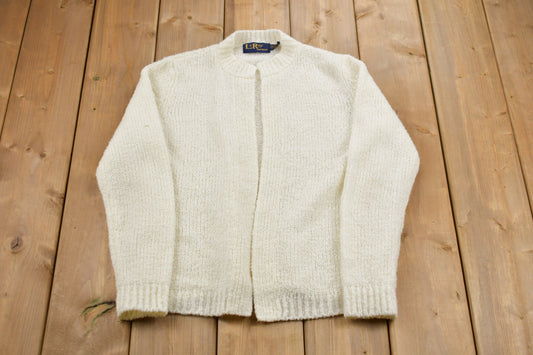 Vintage 1980s LeRoy Knitted Sweater / Vintage 80s Cardigan / Pattern Sweater / Outdoor / Hand Knit / Vintage Cardigan / Made In Hong Kong