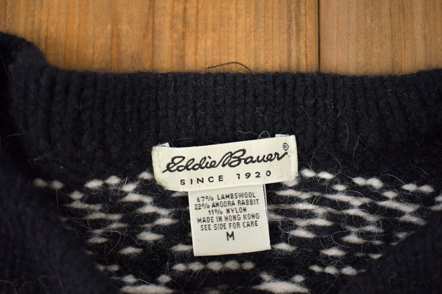 Vintage 1980s Eddie Bauer Lambswool Wool Sweater / Vintage 90s Crewneck / Outdoor / Winter / Cozy Pullover Sweatshirt