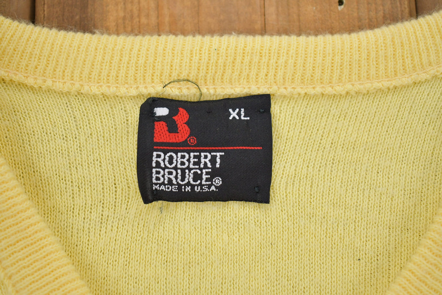 Vintage 1990s Robert Bruce Knitted Sweater / Vintage 90s V-Neck / Pattern Sweater / Outdoor / Hand Knit / Pullover Sweatshirt / Made In USA