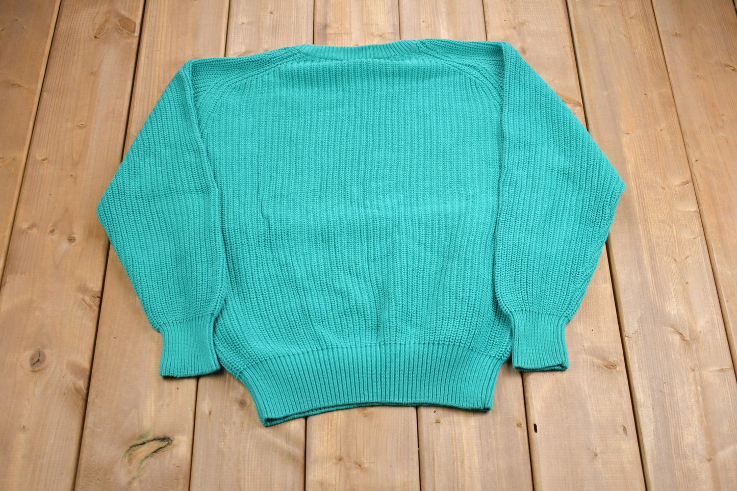 Vintage 1990s Astro One Knitted Sweater / Vintage 90s Crewneck / Pattern Sweater / Outdoor / Hand Knit / Pullover Sweatshirt