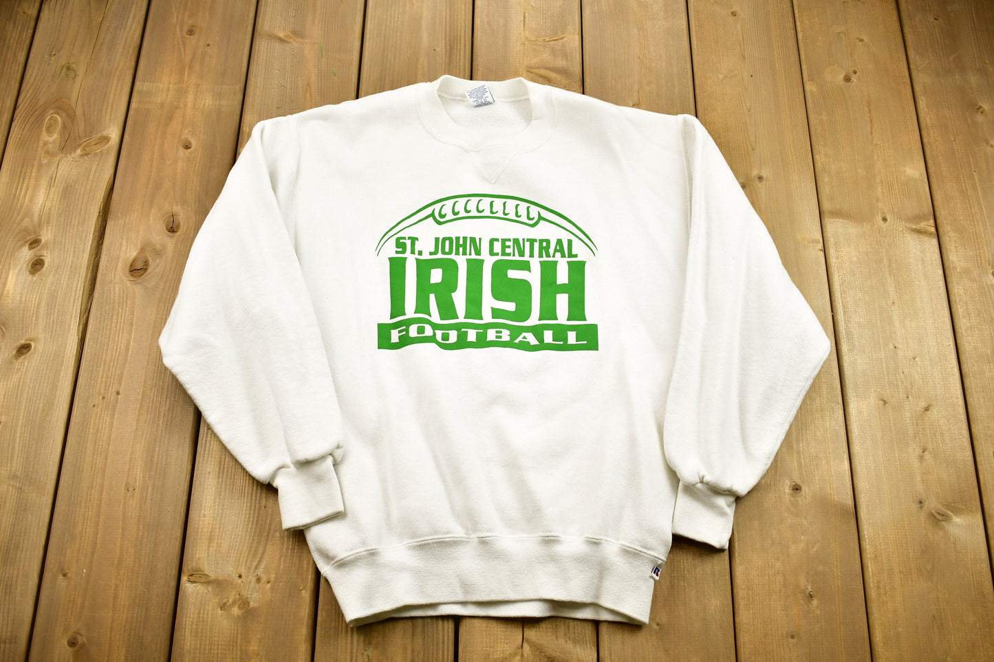 Vintage 1990s St John Central Irish Football Russell Athletics Crewneck Sweater  / 90s Crewneck / American Sportswear / Made In USA / BS1.4