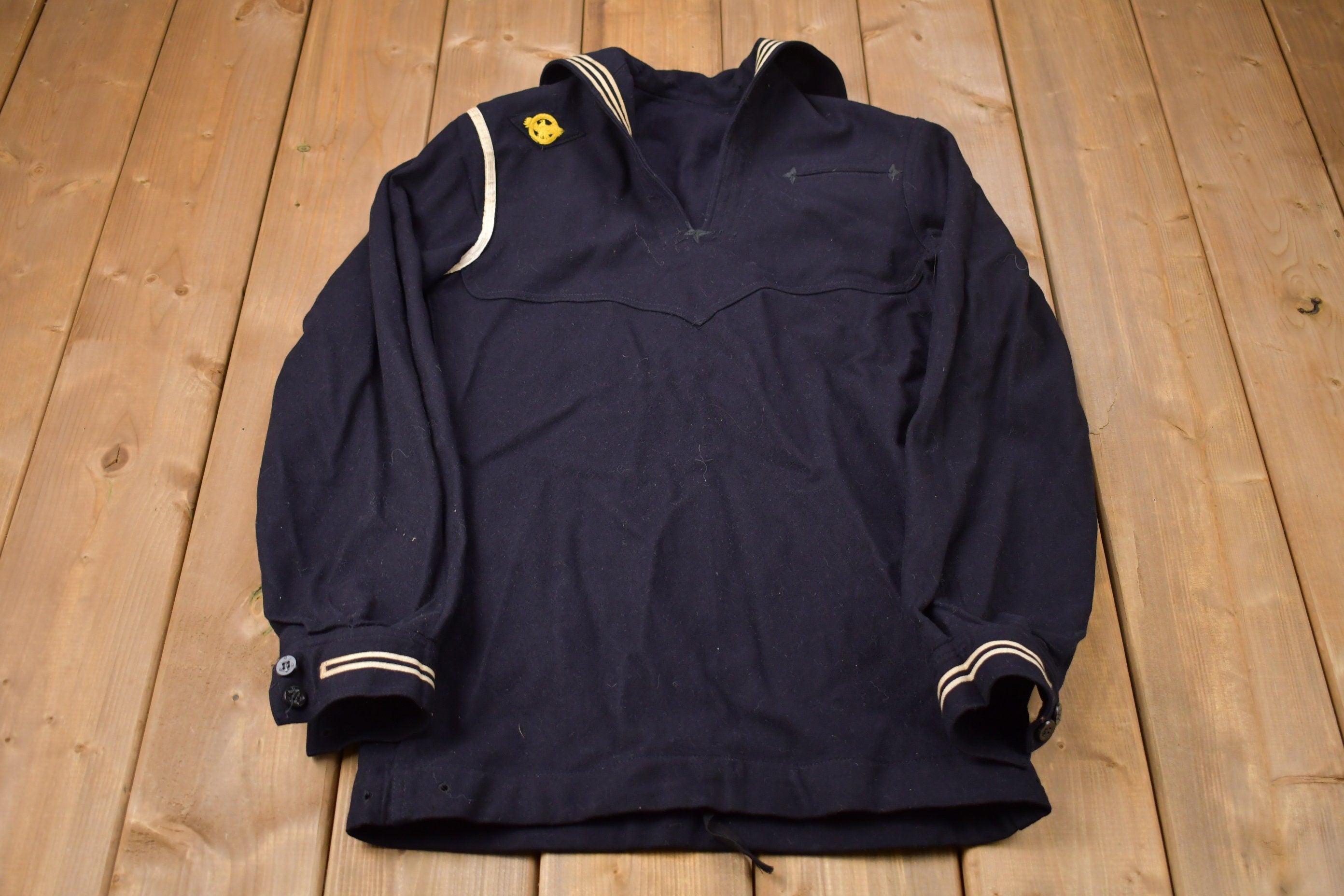 Vintage 1940s WWll Naval Clothing Factory Wool Sweater